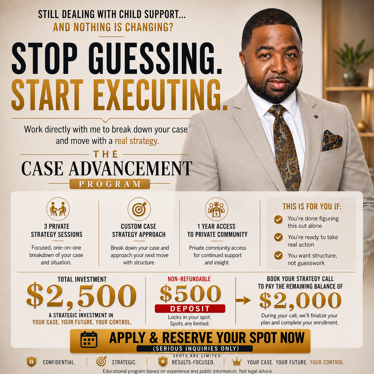 Case Advancement Program ($500 Deposit) NON REFUNDABLE